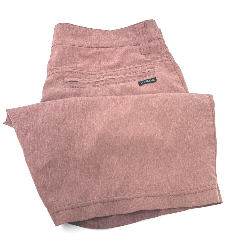 Prana Breathe Mens Size 30 Rust Heather Hybrid Active Hiking Shorts RN124977